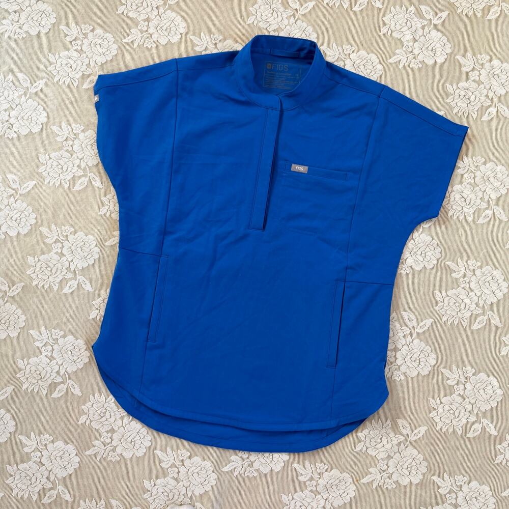 FIGS Technical Collection Slim Catarina Scrub Top Blue Size XS